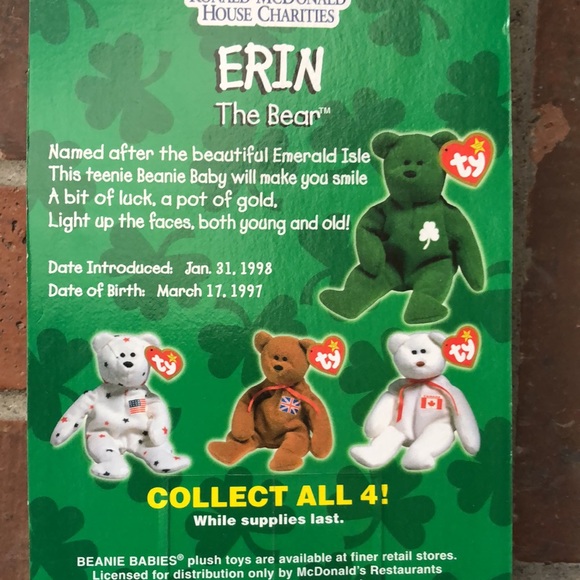 McDonald’s Teenie Beanie Erin the Bear - Picture 5 of 5